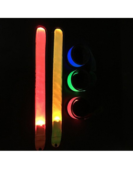 BRAZALETES LED NARANJA NEON FLEXIBLE CICLISMO FIESTAS