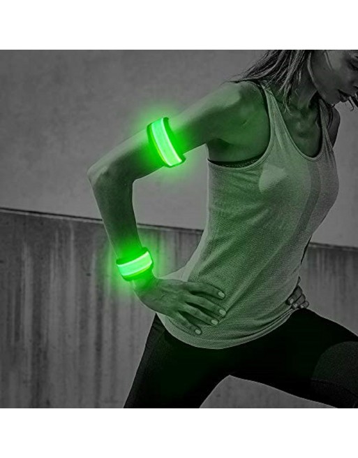 BRAZALETES LED VERDE NEON FLEXIBLE CICLISMO FIESTAS