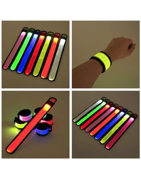 BRAZALETES LED VERDE NEON FLEXIBLE CICLISMO FIESTAS