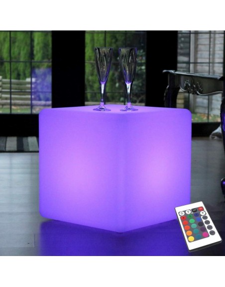 Cubo Ledpuff Iluminado 40X40X40 Mesa Centro Sala Lounge