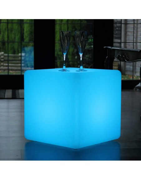 Cubo Ledpuff Iluminado 40X40X40 Mesa Centro Sala Lounge