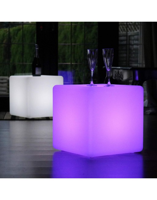 Cubo Ledpuff Iluminado 40X40X40 Mesa Centro Sala Lounge