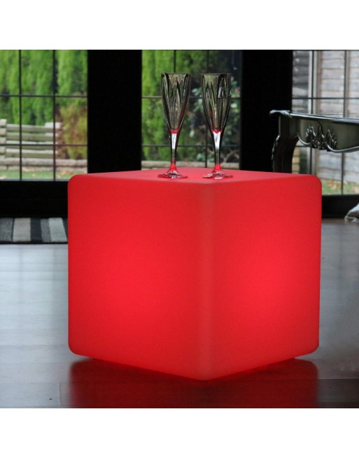 Cubo Ledpuff Iluminado 40X40X40 Mesa Centro Sala Lounge