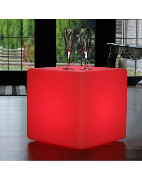 Cubo Ledpuff Iluminado 40X40X40 Mesa Centro Sala Lounge