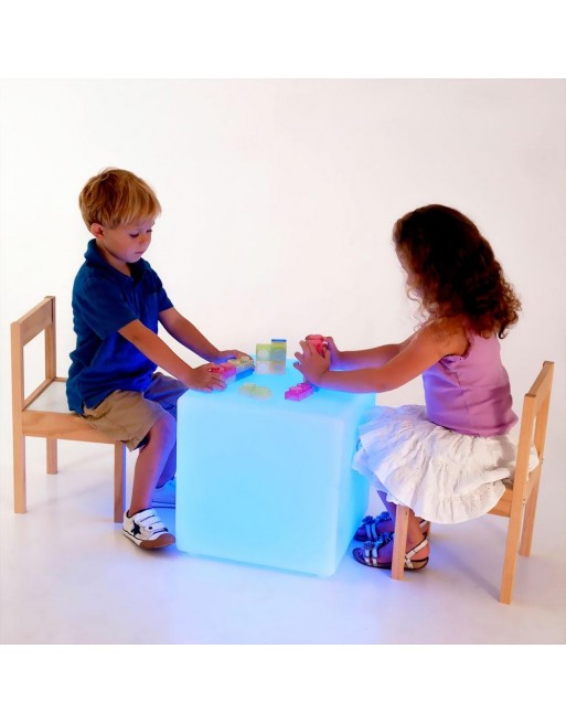 Cubo Ledpuff Iluminado 40X40X40 Mesa Centro Sala Lounge