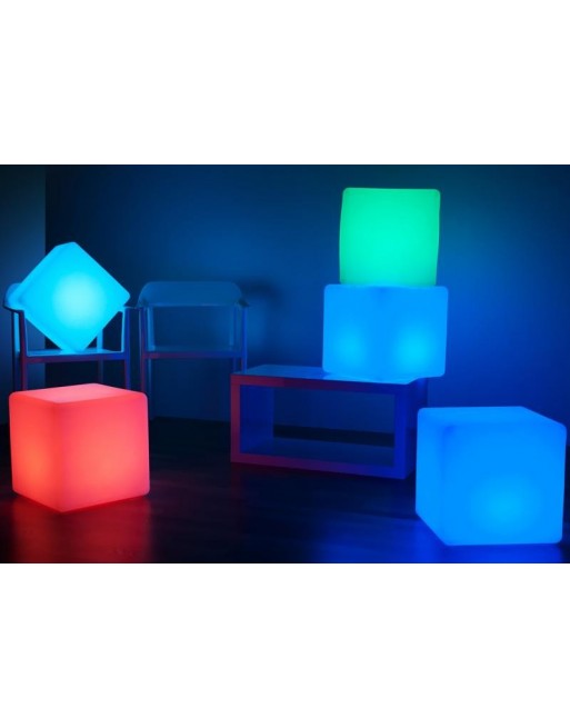Cubo Ledpuff Iluminado 40X40X40 Mesa Centro Sala Lounge