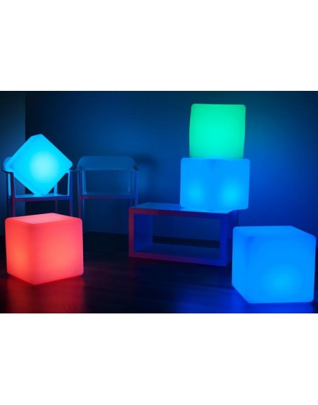 Cubo Ledpuff Iluminado 40X40X40 Mesa Centro Sala Lounge