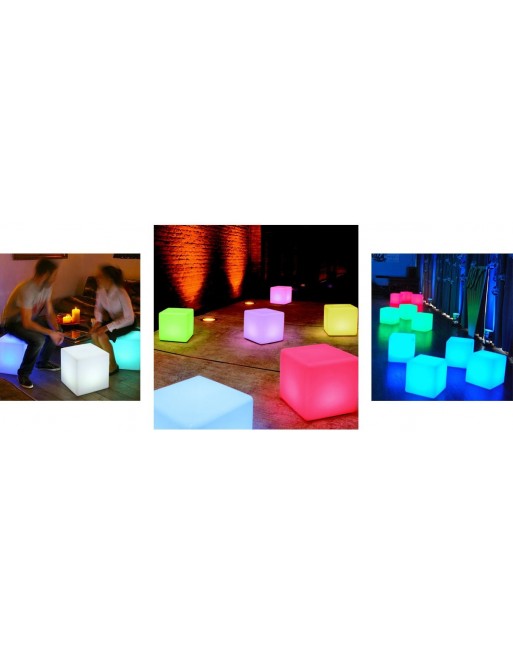 Cubo Ledpuff Iluminado 40X40X40 Mesa Centro Sala Lounge