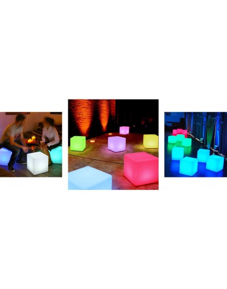 Cubo Ledpuff Iluminado 40X40X40 Mesa Centro Sala Lounge