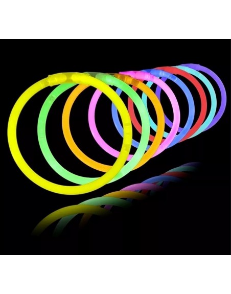 100 Pulseras Neon Cyalume 5 Colores Fiestas NEONMANIA