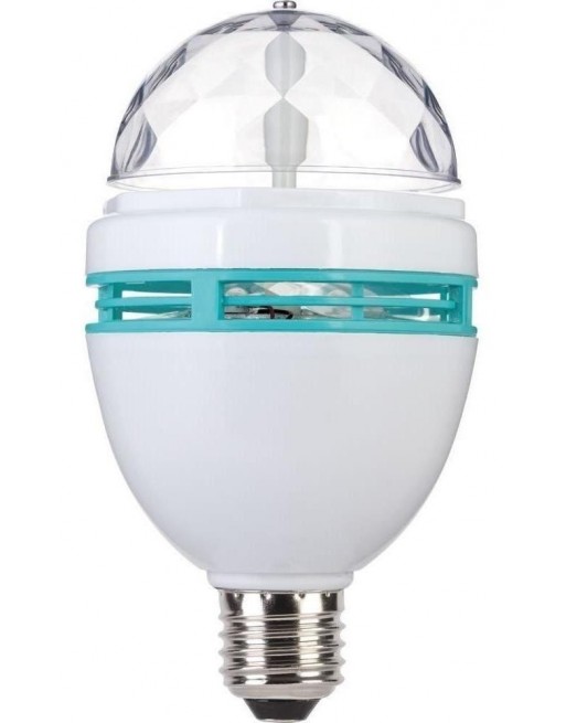 FOCO LED CRYSTAL BALL GIRATORIO LUZ MULTICOLOR