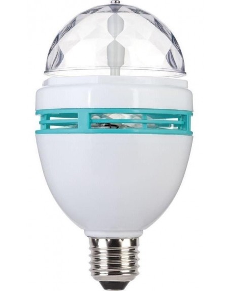 FOCO LED CRYSTAL BALL GIRATORIO LUZ MULTICOLOR