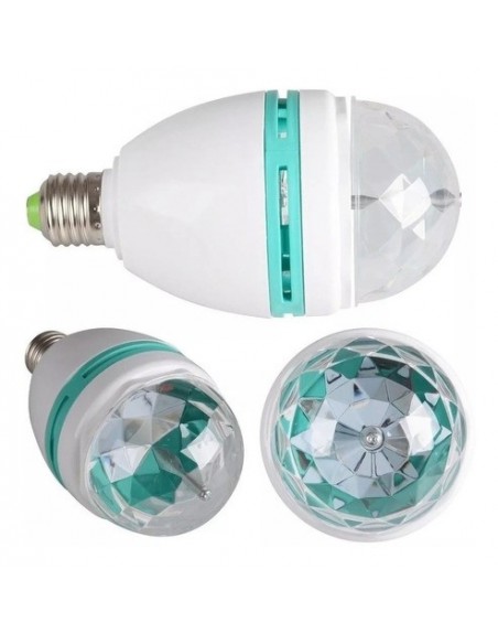 FOCO LED CRYSTAL BALL GIRATORIO LUZ MULTICOLOR