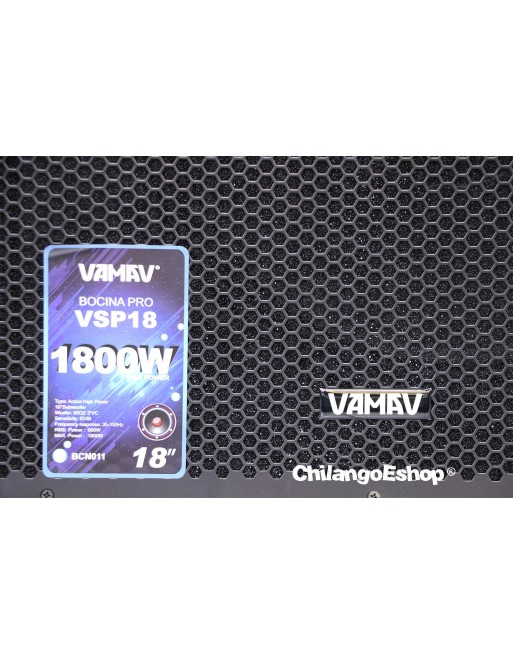 Subwoofer Activo 18 Pulg Activo Vamav Vsp18 900W Rms
