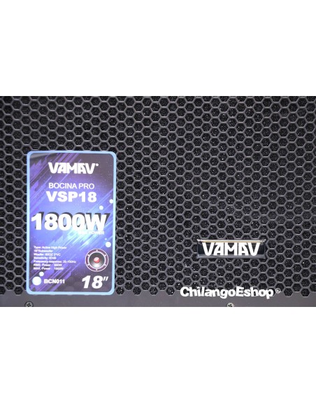 Subwoofer Activo 18 Pulg Activo Vamav Vsp18 900W Rms