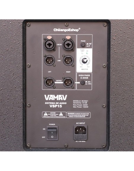 Subwoofer Activo 15 Pulg Activo Vamav Vsp15 500W RMS
