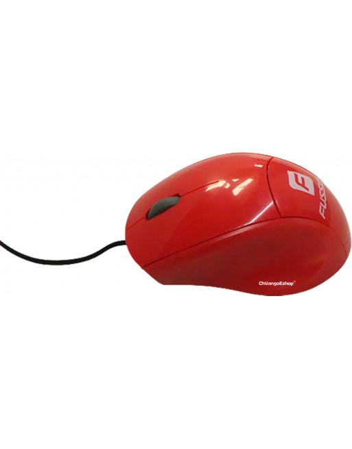 Mouse Optico Usb Alambrico Cable Retractil 70Cm Rojo