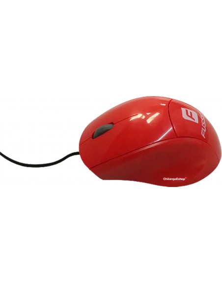 Mouse Optico Usb Alambrico Cable Retractil 70Cm Rojo