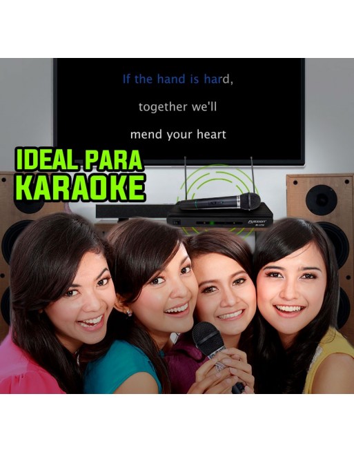 SISTEMA DE 2 MICROFONOS INALAMBRICOS VHF IDEAL KARAOKE