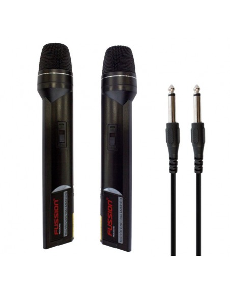 SISTEMA DE 2 MICROFONOS INALAMBRICOS VHF IDEAL KARAOKE