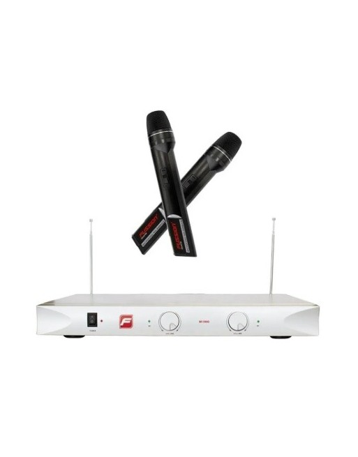 SISTEMA DE 2 MICROFONOS INALAMBRICOS VHF IDEAL KARAOKE