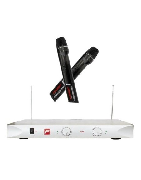 SISTEMA DE 2 MICROFONOS INALAMBRICOS VHF IDEAL KARAOKE