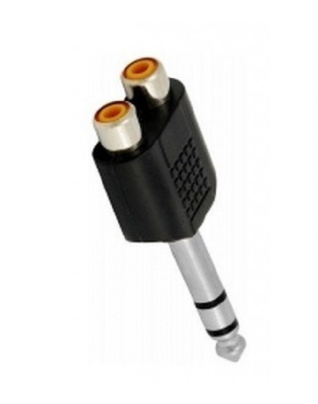 ADAPTADOR Y Doble Jack RCA a Plug 6.3 mm Estéreo