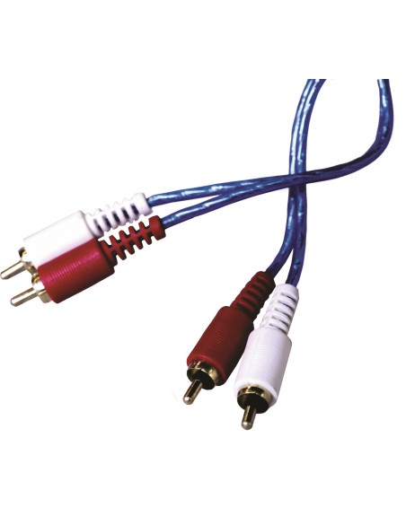 CABLE TRANSPARENTE PARA AUDIO 2 PLUG RCA / 2 PLUG RCA 1.8M