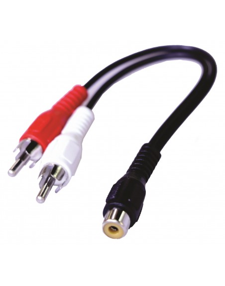 Cable Rca A Rca Estéreo 2 Extremos Machos Conector Rojo Y Blanco 1M