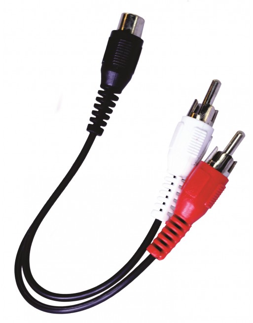 CABLE Y PARA AUDIO 2 PLUGS RCA - 1 JACK RCA 15 CM