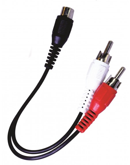 CABLE Y PARA AUDIO 2 PLUGS RCA - 1 JACK RCA 15 CM