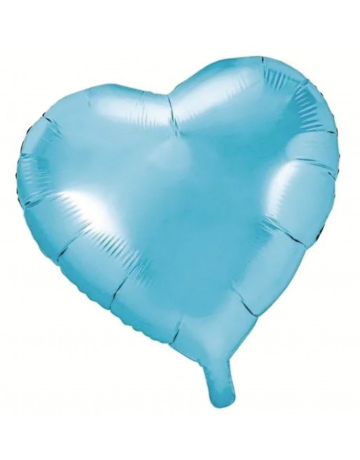 KIT 5 GLOBOS METALICOS AZUL BABY SHOWER NIÑO MOÑO CORAZON