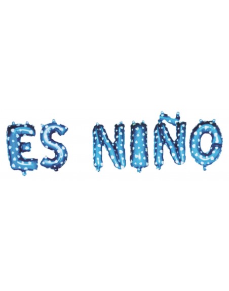 GLOBOS METALICOS AZUL DE LETRA ES NIÑO