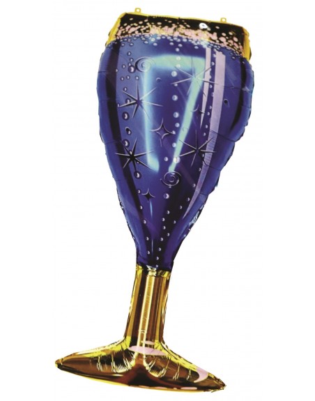 KIT 5 GLOBOS METALICOS PODELA COPA AZUL FIESTA DECORACION