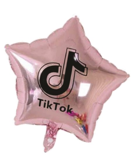 KIT 5 GLOBOS TIK TOK METALICOS FIESTA NEGRO DORADO