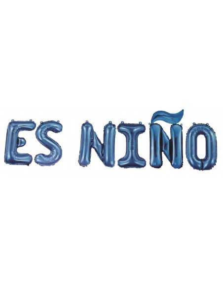 GLOBOS METALICOS AZUL DE LETRA ES NIÑO
