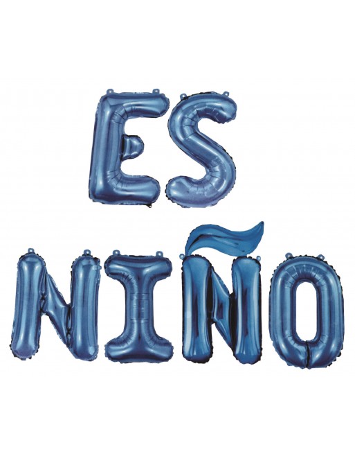 GLOBOS METALICOS AZUL DE LETRA ES NIÑO