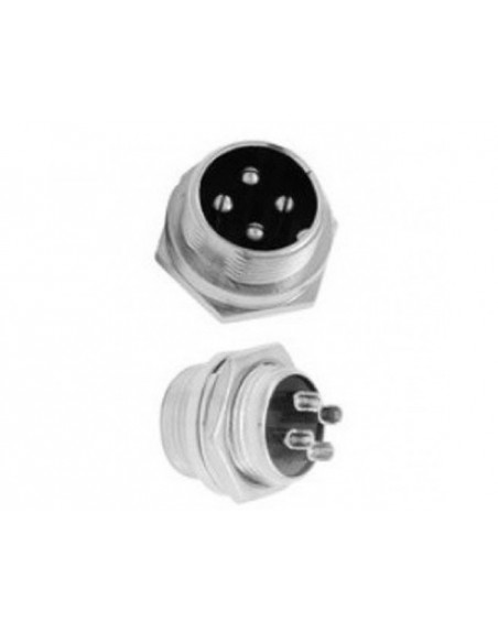 Plug CHASIS para Micrófono 4 Puntas Metálico