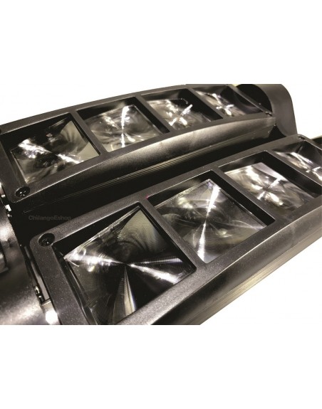 Luz Disco Mini Spider LED Beam 8x3 RGBW Doble Tilt