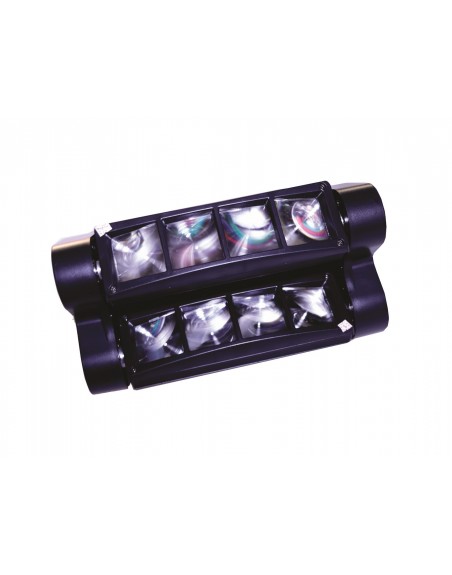 Luz Disco Mini Spider LED Beam 8x3 RGBW Doble Tilt