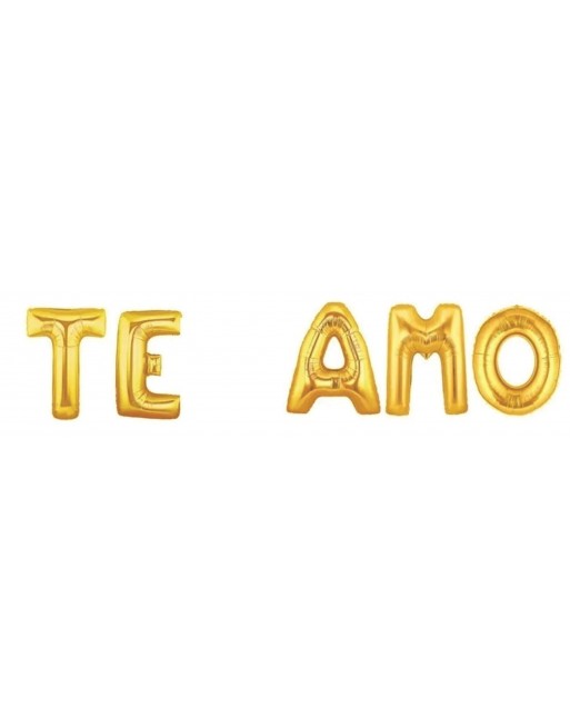 Globos metalicos de letras TE AMO dorado