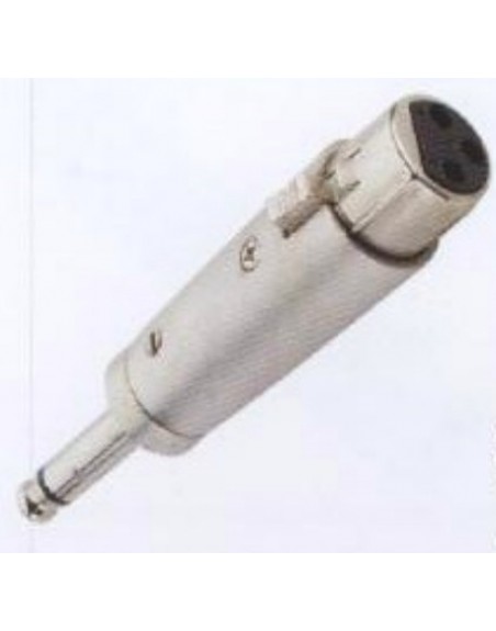 Adaptador convertidor XLR hembra a plug 6.3mm mono