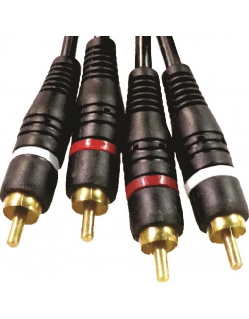 EXTENSION DE AUDIO 2 PLUG RCA DORADOS POR LADO 3.60 MT