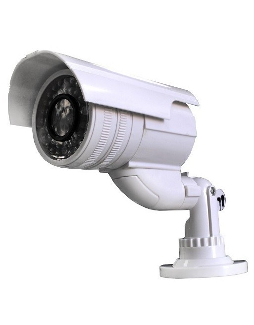 VideoSecu Cámara de seguridad falsa de vigilancia de cúpula de seguridad  falsa Cámara de seguridad infrarroja simulada IR LED Cámara falsa con luz