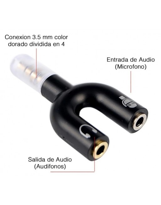 DIVISOR negro DOBLE AUDIFONO