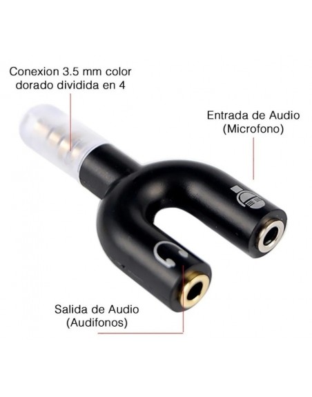 DIVISOR negro DOBLE AUDIFONO