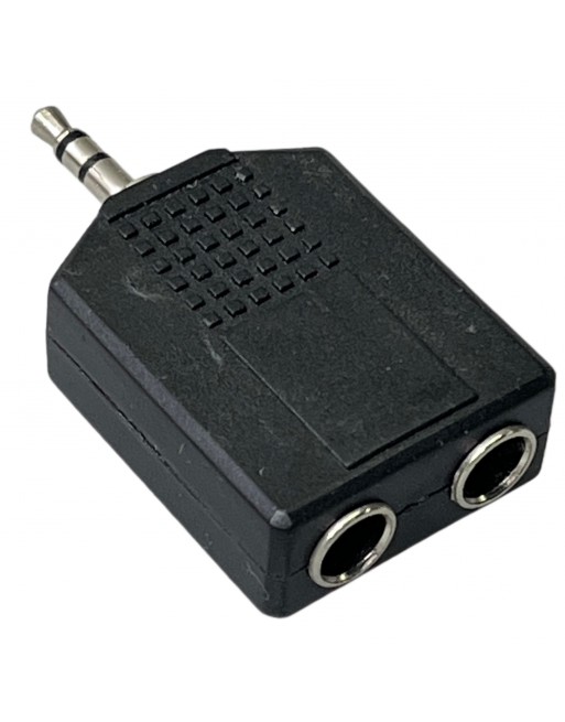 Adaptador de 2 jacks 6,3mm ESTERO a 1 plug de 3,5mm ESTEREO