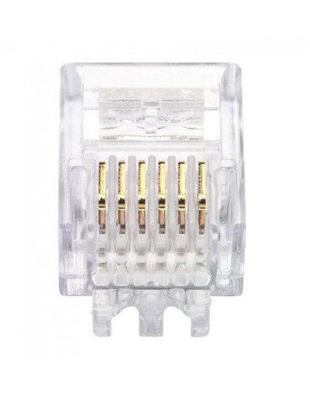 Conector Plug telefonico modular RJ12 6 Hilos