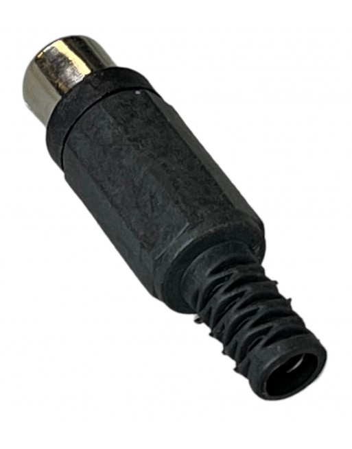 conector jack RCA para extension con resorte de plastico NEGRO