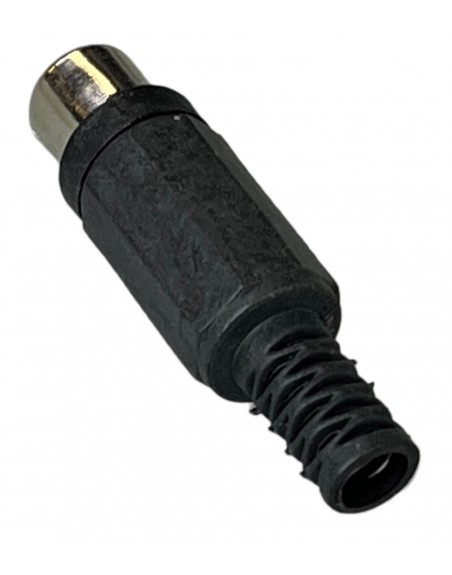 conector jack RCA para extension con resorte de plastico NEGRO